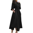 thumbnail image 1 of Vestido largo sin hombros de verano para mujer: dobladillo irregular con cinturón, corte en A para ocasiones sexys o informales, 1 of 8