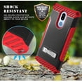 thumbnail image 3 of Red Tri-Shield Rugged Case Cover [with Metal Kickstand + Wrist Strap Lanyard] for LG Stylo 5, Stylus-5, 3 of 9