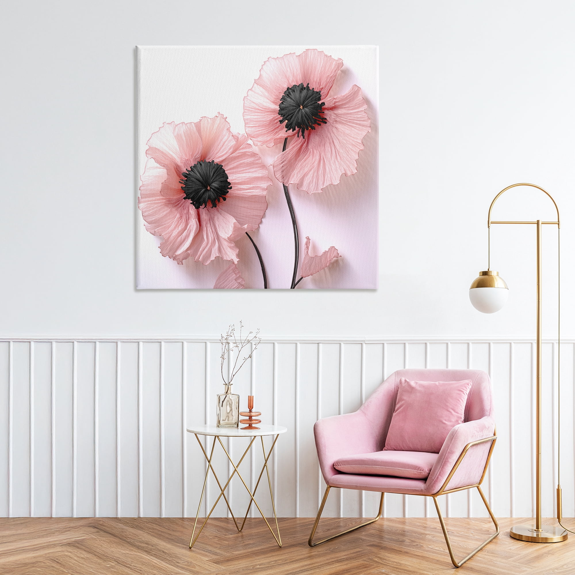 Properly Pink Poppies Canvas Wall Art, design by Sasha