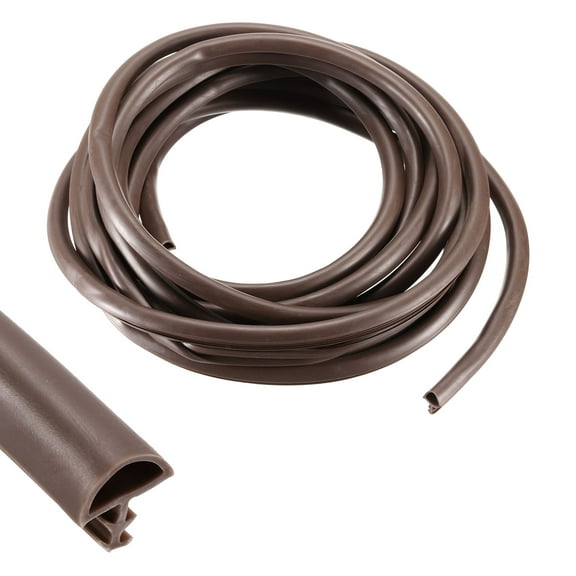 Window Weather Stripping Door Seal, 3/8" Wide Kerf Mount Weatherstrip Seal for (5 m/16.4 ft, Brown)