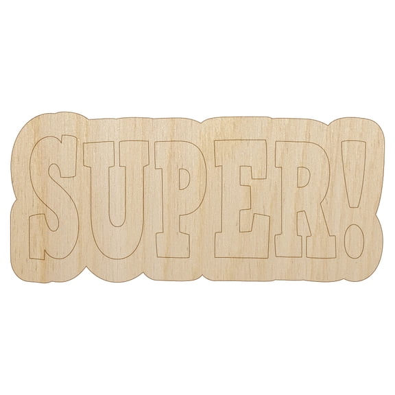 Super Fun Text Teacher School Wood Shape Unfinished Piece Cutout Craft DIY Projects - 4.70 Inch Size - 1/8 Inch Thick