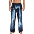 thumbnail image 1 of Balery Night Scene of Wolves Pantalones de pijama para hombre, pijama ultraligero, pantalón de descanso-Medium, 1 of 6
