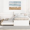 thumbnail image 2 of Twin Size Bed With White High Gloss Headboard & And Convenient Oak Trundle Frame Modern Space For A Stylish Bedroom, 2 of 7