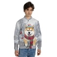 thumbnail image 4 of Playful Akita Welcomes Winter Snowy Day with Cardinal Bird All Over Print 3D Baseball Jacket Inu Dog Lover Bomber Jacket Softball - 12017, 4 of 6