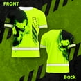 thumbnail image 3 of HiVis Custom High Visibility Shirt For Men Hi Vis Shirt Reflective Tapes Skull Green USA Flag Hi Viz Shirt for Work & Construction Safety Workwear For Workers, Cyclists, Patriotic-L, 3 of 4