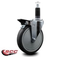 thumbnail image 2 of 6 Inch Thermo Rubber Swivel 1-1/8 Inch Expanding Stem Caster with Brake, 2 of 2