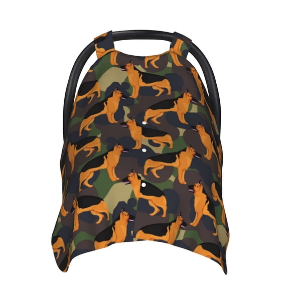 Car Seat Cover Baby - German Shepherd Dog No.1006 Breathable Infant Car Seat Cover for Baby Carseat, Lightweight Comfort Baby Essentials Must Haves Newborn Stuff for Girl Boy