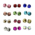 thumbnail image 2 of Fashion Silver Plated 1.5cm Glass Crystal Dot Studs Facted Round Stud Earrings, 2 of 9