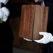Forever Lane Rosewood Cremation Urn Decorative Box Wooden Urn for Ashes, Engraved Border