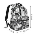 thumbnail image 2 of Honeii Monochrome Botanical Illustration Print Backpack for Both Men and Women, Basic Bookbag for College, Work, or Travel,Rucksack Computer Bag-One Size, 2 of 5