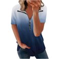 thumbnail image 2 of Blusa con estampado de manga corta y cuello vuelto informal y cómoda a la moda para mujer OAVQHLG3B Store  lin121212, 2 of 4