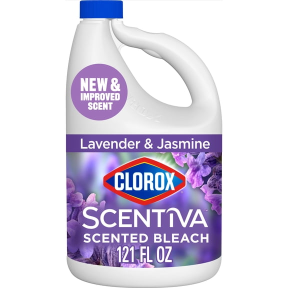 Clorox Scentiva Scented Liquid Bleach, Lavender & Jasmine, 121 fl oz