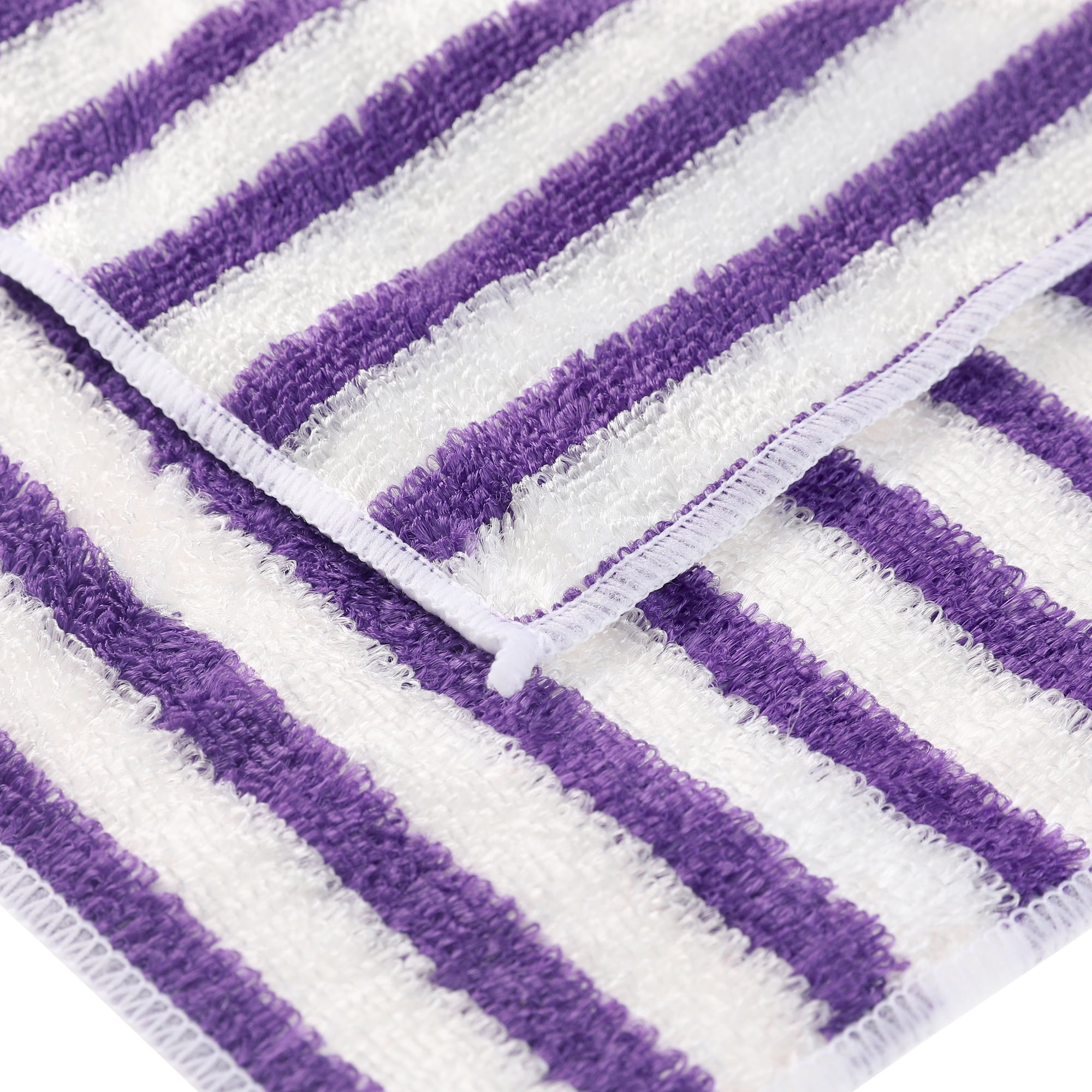 Unique Bargains 6 Pack Kitchen Towels Absorbent Reusable Cleaning Cloth Purple Strips