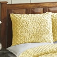 thumbnail image 3 of Better Trends 3 Piece Bedspread Set 100% Chenille Full/Double Bedding Set Soft and Breathable Machine Washable (Yellow) Trevor Collection, 3 of 7