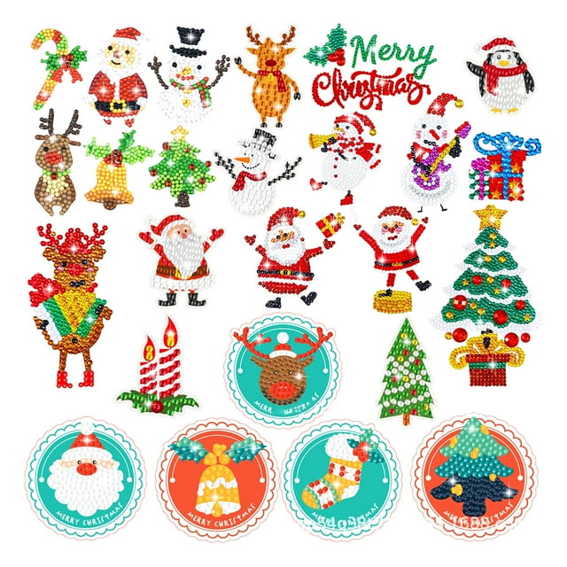 Opolski 1 Set Diamond Painting Xmas Theme DIY Resin Practical Widely Applied Diamond Painting Kit for Home