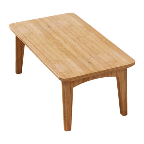 Mesa de centro plegable, mesa de suelo Tatami, mueble plegable elegante y multiusos. Color de la madera