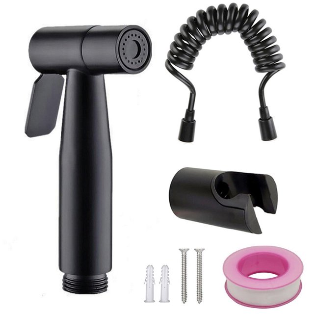 Matte Black Bidet Toilet Spray Douche Shattaf Shower Head Purifying Set
