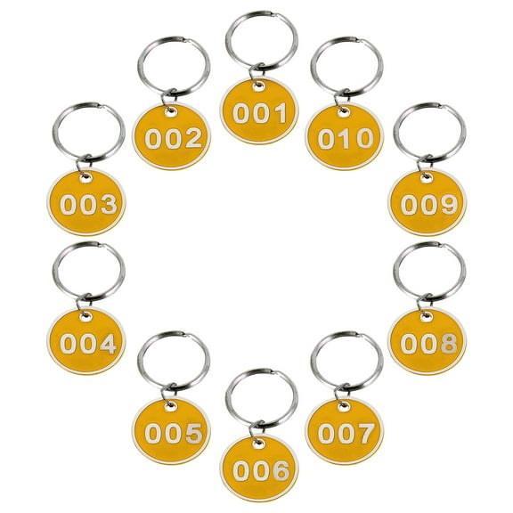 1 Pack/10pcs Numbered ID Tags with Ring Metal Key Tags Number from 1 to 10