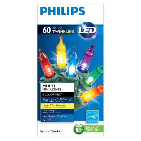 Litteratur sympati motto Philips 60ct. Multicolor Twinkle LED Mini String Lights - Walmart.com