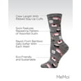 thumbnail image 3 of MeMoi Sushi Bamboo Blend Crew Novelty Socks - Womens - Female, 9-11, Medium Gray Heather, 3 of 7