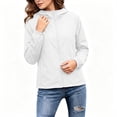 thumbnail image 5 of thefmos Women Plus Size Fall Zip Up Hoodie Long Sleeve Windbreaker Jacket Quilted Warm Outerwear Casual Basic Spring Winter Coats, White 2XL, 5 of 8