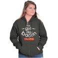 thumbnail image 4 of This Girl Digs Bacon Funny Meat Lover Zip Hoodie Sweatshirt Women Brisco Brands 2X, 4 of 6