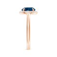 thumbnail image 4 of ANGARA Natural 2.35 ct London Blue Topaz Cathedral Ring with Diamond in 14K Rose Gold for Women (Size-8mm) | November Birthstone, Anniversary, Jewelry Gift for Women | Natural London Blue Topaz Ring, 4 of 11