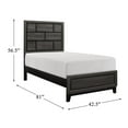 thumbnail image 5 of Pemberly Row Modern Wood Grain on Melamine Veneer Twin Bed in Gray, 5 of 5