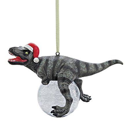 Design Toscano QS93320 Blitzer the T Rex Ornement de Sapin de Noël Dinosaure, 5 Pouces, Simple