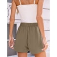 thumbnail image 7 of Chiclily Womens Summer Casual Shorts Lounge Beach Shorts Elastic High Waisted Drawstring Shorts with Pockets, Wheat Size XL, 7 of 7