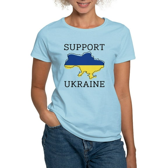 CafePress - Support Ukraine Women's Light T Shirt - Women's Classic T-Shirt