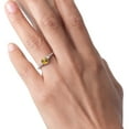 thumbnail image 5 of Gem Stone King 10K White Gold Yellow Citrine White Created Sapphire and White Diamond Accent 3-Stone Engagement Ring for Women (0.94 Cttw, Round 6MM, Gemstone November Birthstone, Size 9), 5 of 5
