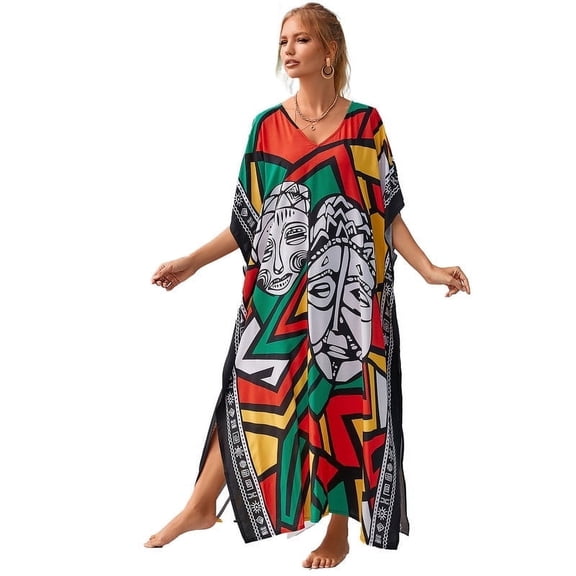 Sunforyou Kafan Dresses for Women Moo Moos Bathing suit Cover up Plus size Caftans for Women Loungewear