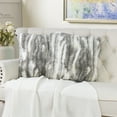thumbnail image 3 of Home Soft Things Jacquard Faux Fur 2 Piece Throw Pillow Cover Set - Grey - 20" x 20", 3 of 7
