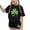 Black, variant on CYRBOKO Girls Outfits for St.Patrick's Day, Short Sleeve Elastic Waist 2-piece Casual Pullover Tops and Shorts White Size 4-15 T