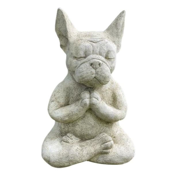 Estatua De Bulldog De Meditación, Escultura De Perro De Resina, Estatua De Yoga Animal Para Decoración Del Hogar De Oficina sonducket HA036023-00
