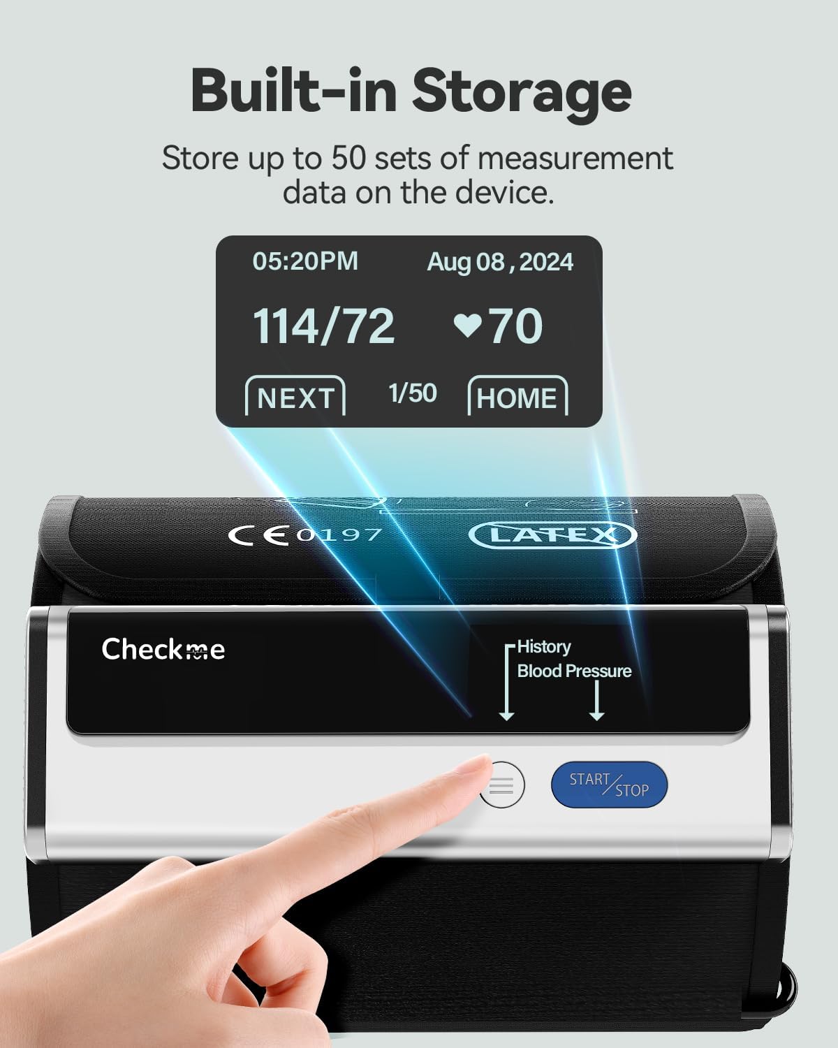 Open Box Checkme Armfit Smart Blood Pressure Monitor, Wireless Upper Arm Cuff Bluetooth BP Machine
