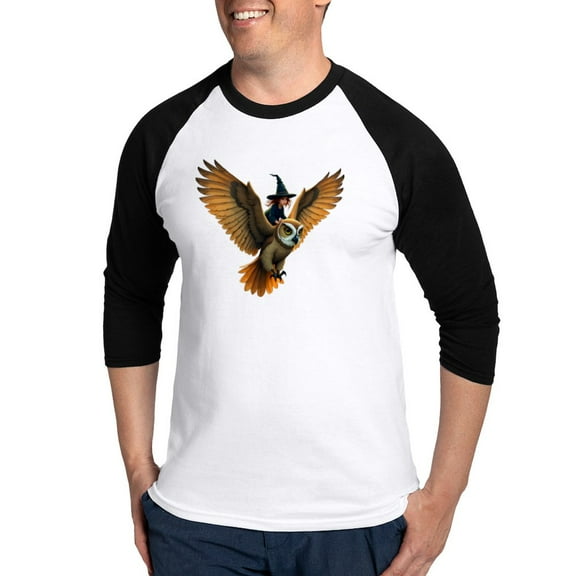 CafePress - A Giant Owl Through A Moonlit Sky - Cotton Baseball Jersey, 3/4 Raglan Sleeve Shirt