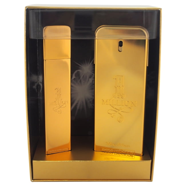 1 Million by Paco Rabanne for Men 2 Pc Gift Set 3.4oz EDT Spray, 0.34oz EDT Mini Spray