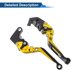 thumbnail image 5 of Palancas de freno y embrague para Yamaha YZF R1 2009-2014, aleación de aluminio, mango dorado, 5 of 6