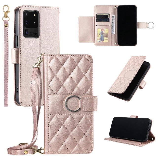 Funda tipo billetera GANGXUN para Samsung Galaxy S20 Ultra – Tapa abatible con correa para mujer