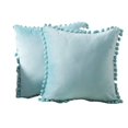 thumbnail image 5 of Throw Pillow Cases Pack de 2 acogedoras fundas de cojín de felpilla suave teñidas sólidas para sofá decoración del hogar 18 X 18 pulgadas verde azulado, 5 of 5