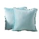 thumbnail image 5 of Throw Pillow Cases Pack de 2 acogedoras fundas de cojín de felpilla suave teñidas sólidas para sofá decoración del hogar 18 X 18 pulgadas verde azulado, 5 of 5