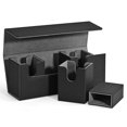 thumbnail image 1 of Card Storage Box with Dice Tray, Magnetic Card Organizer Black, 1 of 5