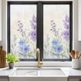 thumbnail image 2 of Lavender Spring Window Privacy Film, Farmhouse Pastoral Pastel Flowers Static Cling UV Sun Blocking Heat Control Window Tint Day and Night, Non-Adhesive One Way Windows Privacy Cover 19.6''x39.3'', 2 of 7