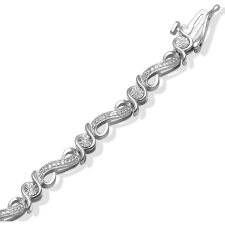 1/10 Carat T.W. Diamond Sterling Silver Infinity-Link Fashion Bracelet