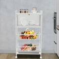 thumbnail image 6 of 4 Tiers Kitchen Organizer Shelf Bread Rack Coffee Station Microwaves Rack White, 6 of 17