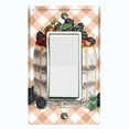 thumbnail image 1 of Metal Light Switch Wall Plate Outlet Cover (Vanilla Chocolate Peach Fruit Berry Cake - Single Rocker), 1 of 2