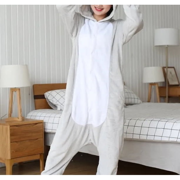 Pijamas de una pieza con dibujos animados para mujer, pijamas de franela de una pieza con animales, disfraces para adultos