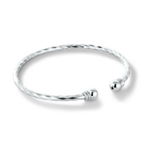 U7 Women's Twisted Silver Cuff Bangle Bracelet